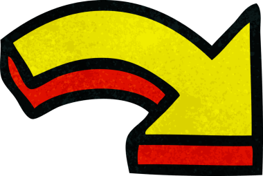 Bir insan tarafından çizilmiş yön okunun grunge desen karikatürü