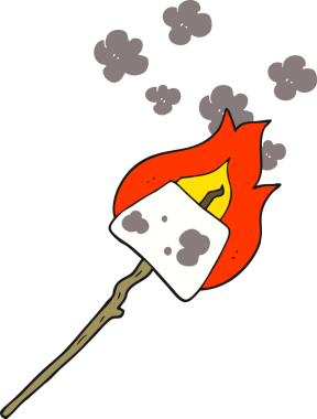 Çubuğun üzerine bir insan tarafından çizilmiş şekerlemenin düz renk çizimi