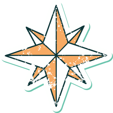 Bir insan tarafından çizilmiş bir yıldızın sembolik dövmeli görüntüsü