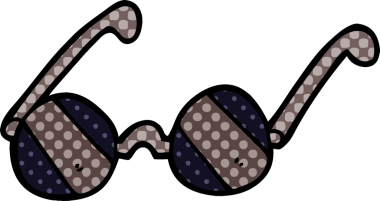 Bir insan tarafından çizilmiş karalama güneş gözlüğü.