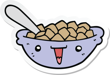 Bir insan tarafından çizilmiş mısır gevreği etiketi.