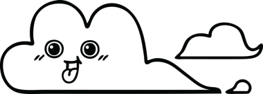 Bir insan tarafından çizilmiş bulutların çizgi çizimi