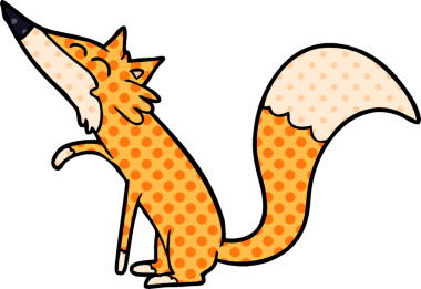 bir insan tarafından çizilmiş tilki çizgi filmi