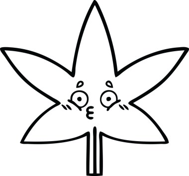 Bir insan tarafından çizilmiş bir sonbahar yaprağının çizgi çizimi