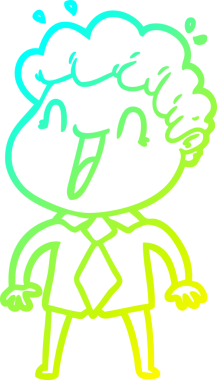 Bir insan tarafından çizilmiş mutlu bir adamın soğuk çizgi çizimi.