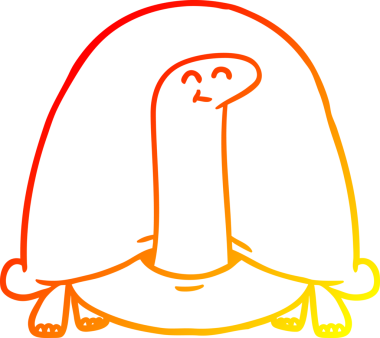 Bir insan tarafından çizilmiş bir kaplumbağanın sıcak çizgi çizimi