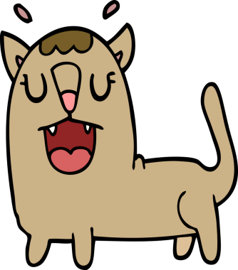 Bir insan tarafından çizilmiş komik bir kedi.