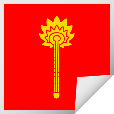 Bir insan tarafından çizilmiş kare soyulmuş tuhaf karikatür sıcak termometresi.