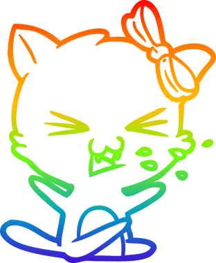 gökkuşağı gradyanı çizimi bir insan tarafından çizilmiş çizgi film kedisi