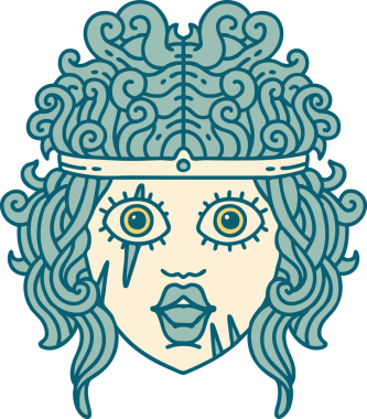 Retro Dövme Tarzı İnsan Barbar Karakteri