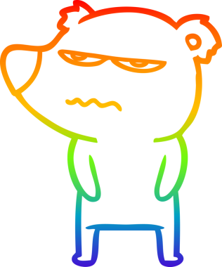 Bir insan tarafından çizilmiş kızgın bir ayı kutup karikatürü çizimi.