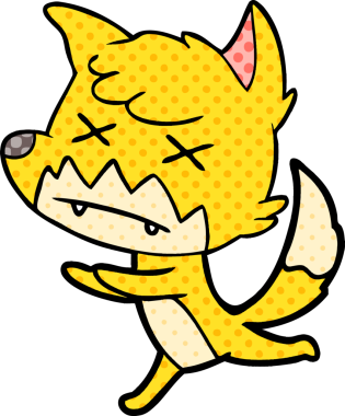 Bir insan tarafından çizilmiş ölü tilki çizgi filmi