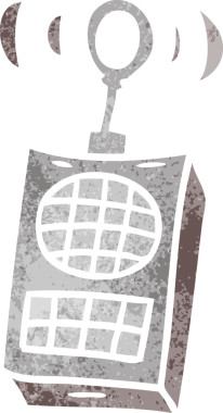 Bir insan tarafından çizilmiş bir telsizin karalamaları.