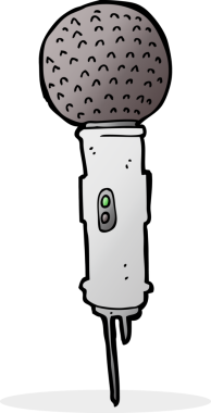 bir insan tarafından çizilmiş çizgi film mikrofonu