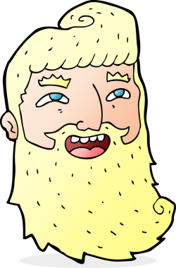 Bir insan tarafından çizilmiş sakallı bir adam.