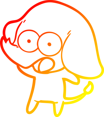 Bir insan tarafından çizilmiş şirin bir fil çizimi.