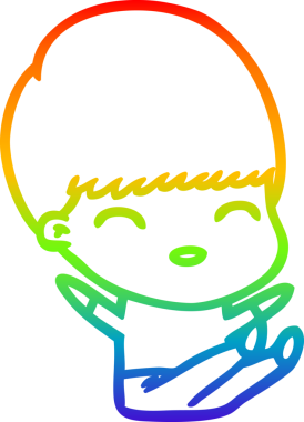 gökkuşağı gradyanı çizimi bir insan tarafından çizilmiş mutlu bir çizgi film çocuğu