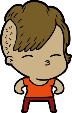 Bir insan tarafından çizilmiş karikatür kız kasları.