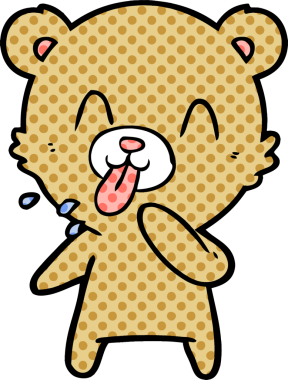 Bir insan tarafından çizilmiş bir çizgi film karakteri.