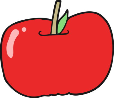 bir insan tarafından çizilmiş elma karikatürü