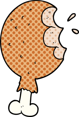 Bir insan tarafından çizilmiş tavuk budu çizgi filmi.