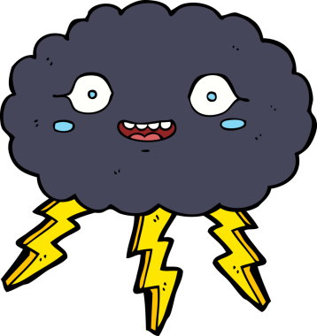 Bir insan tarafından çizilmiş mutlu çizgi film yağmur bulutu