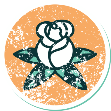 Bir insan tarafından çizilmiş tek bir gülün sembolik dövmeli görüntüsü.