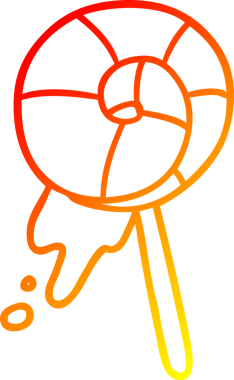 Bir insan tarafından çizilmiş geleneksel bir lolipopun sıcak çizgi çizimi