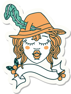 Bir insan tarafından çizilmiş insan ozan karakterinin çıkartması.