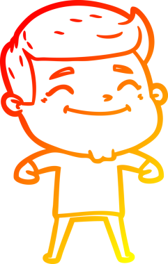 Bir insan tarafından çizilmiş mutlu bir çizgi film karakteri çizimi.