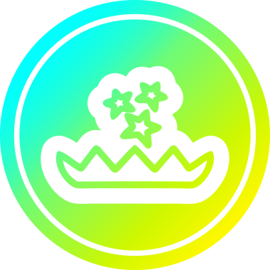 Havalı gradyan bir insan tarafından çizilmiş sihirli çiçek dairesel simgesi