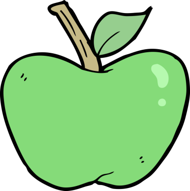 bir insan tarafından çizilmiş elma karikatürü