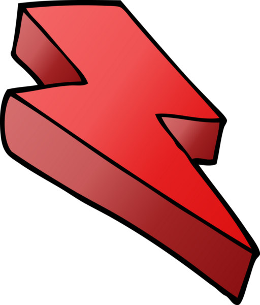 Bir insan tarafından çizilmiş karalama yıldırımı.