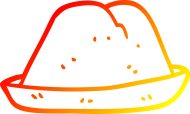 Bir insan tarafından çizilmiş çizgi film şapkasının sıcak çizgi çizimi