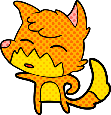 bir insan tarafından çizilmiş tilki çizgi filmi