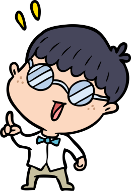 Bir insan tarafından çizilmiş bir fikri olan zeki çocuk.