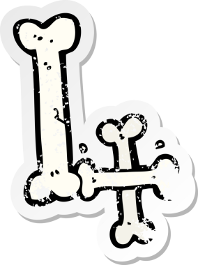 Bir insan tarafından çizilen cadılar bayramı kemik numarasının gerilimli yapıştırması.