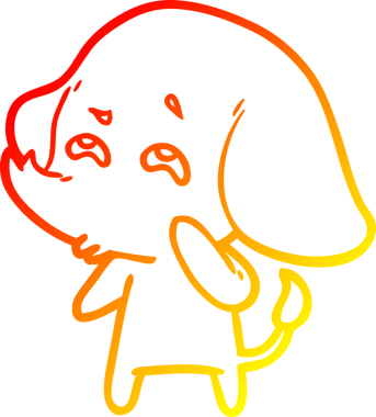 Bir insan tarafından çizilmiş bir filin sıcak çizgi çizimi