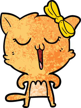 Bir insan tarafından çizilmiş çizgi film kedisi.