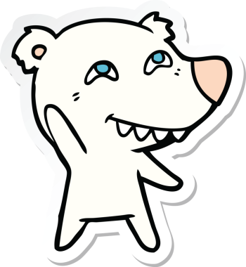 Bir insan tarafından çizilmiş kutup ayısının çıkartması.