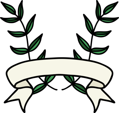 Bir insan tarafından çizilmiş defne sancağıyla geleneksel dövme.