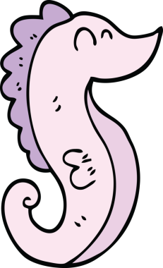 Bir insan tarafından çizilmiş karalama deniz atı.