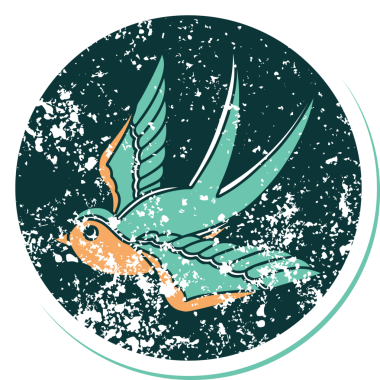 Bir insan tarafından çizilmiş bir kırlangıcın sembolik dövmesi.