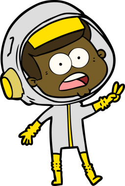 Karikatür bir insan tarafından çizilen astronotu şaşırttı.