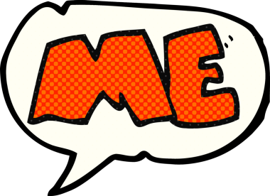 Bir insan tarafından çizilmiş serbest çizilmiş çizgi roman konuşma balonu ME sembolü