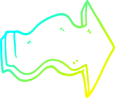 Soğuk gradyan çizgi çizimi bir insan tarafından çizilmiş bir oku işaret ediyor.