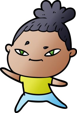 Bir insan tarafından çizilmiş karikatür kadın.