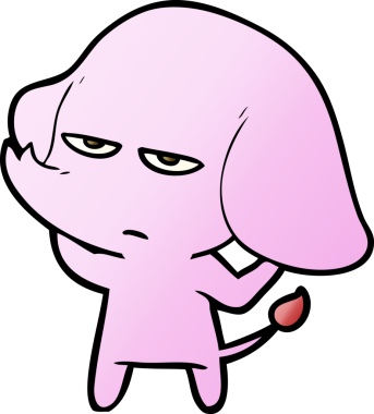 Bir insan tarafından çizilmiş kızgın bir fil.