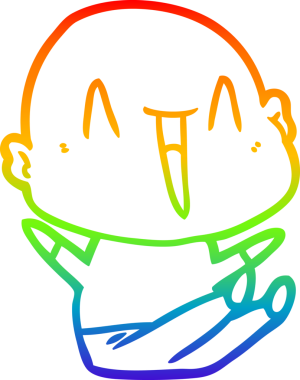 gökkuşağı gradyan çizimi mutlu bir çizgi kel adamın çizimi bir insan tarafından çizildi