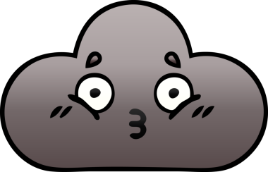 Bir insan tarafından çizilmiş bir fırtına bulutunun gölgelenmiş karikatürü